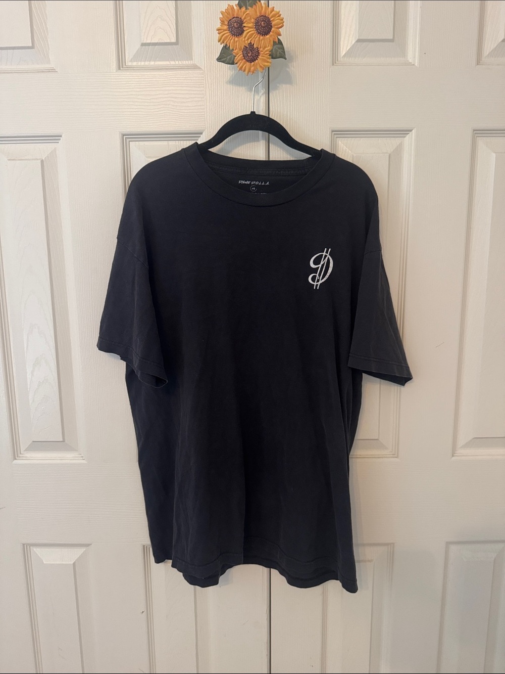 Dollar Sign Graphic Crewneck T-Shirt - Black